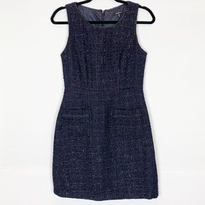 Monteau Navy Blue Tweed Style Dress